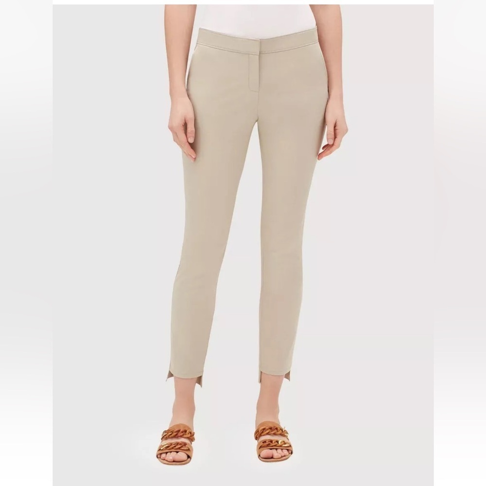 Lafayette 148 New York Manhattan Beige Step Hem Ankle Pants | 6